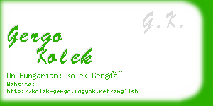 gergo kolek business card